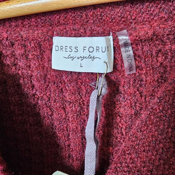 NWT DRESS FORUM DEEP RED V NECK BUTTON DOWN SWEATER SIZE L - Picture 11 of 14